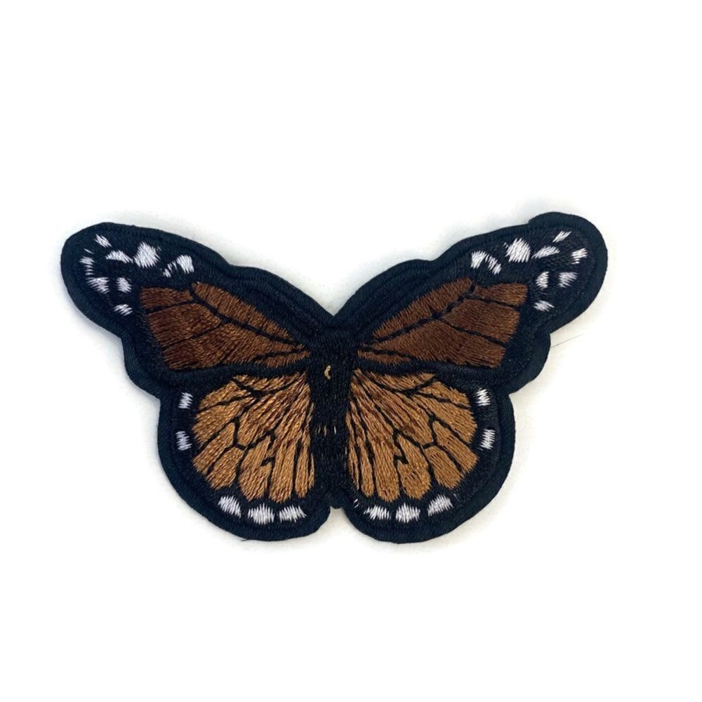 Brown Butterfly Embroidered Patch